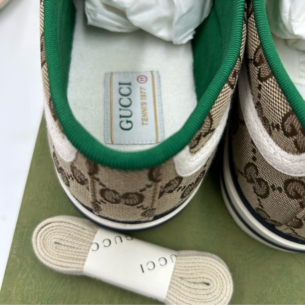 Men’s Gucci tennis 1977 low top sneakers size 11 fits 11.5 US made in Italy - Picture 8 of 9